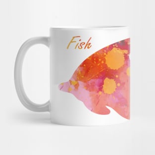 Pink watercolor fish. Mug